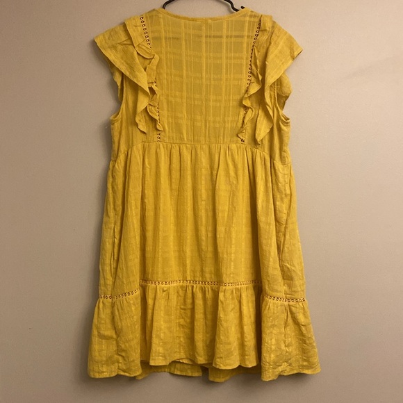 ⭐️Knox Rose Mustard Yellow Flutter Sleeves Mini Dress size XXL - Picture 3 of 12